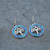 Retro Art Life Tree Blue and White Earrings