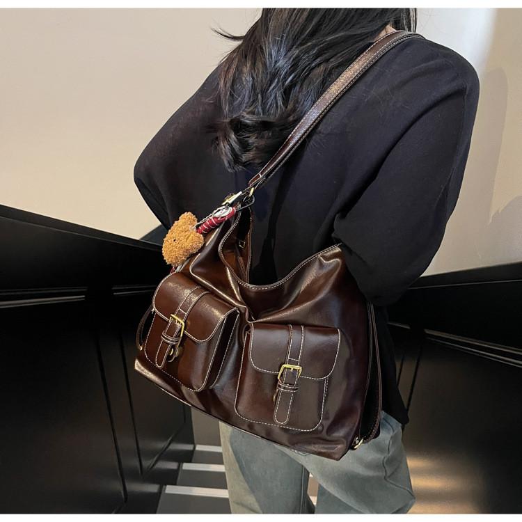 IELGY Ladies Tote Bag - Large Capacity, Soft Leather, Multi-Pocket Shoulder Bag