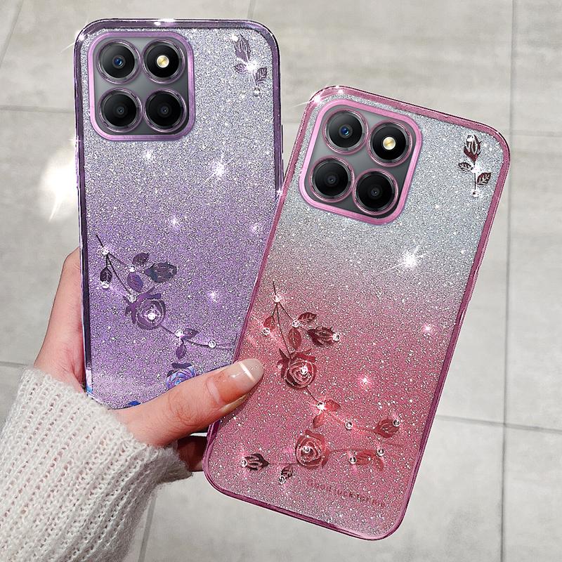 KADEM For Honor X6a 4G Anti-Scratch Phone Case Flower Decor Phone Cover
