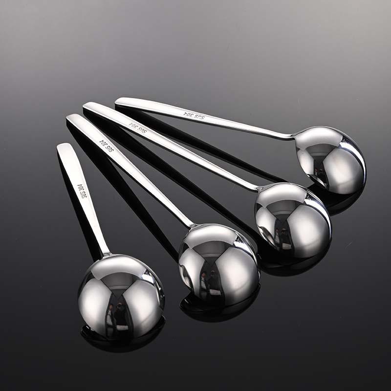 304 stainless steel Ruyi small soup shell long and short ramen large round spoon mirror polished spoon spoon
