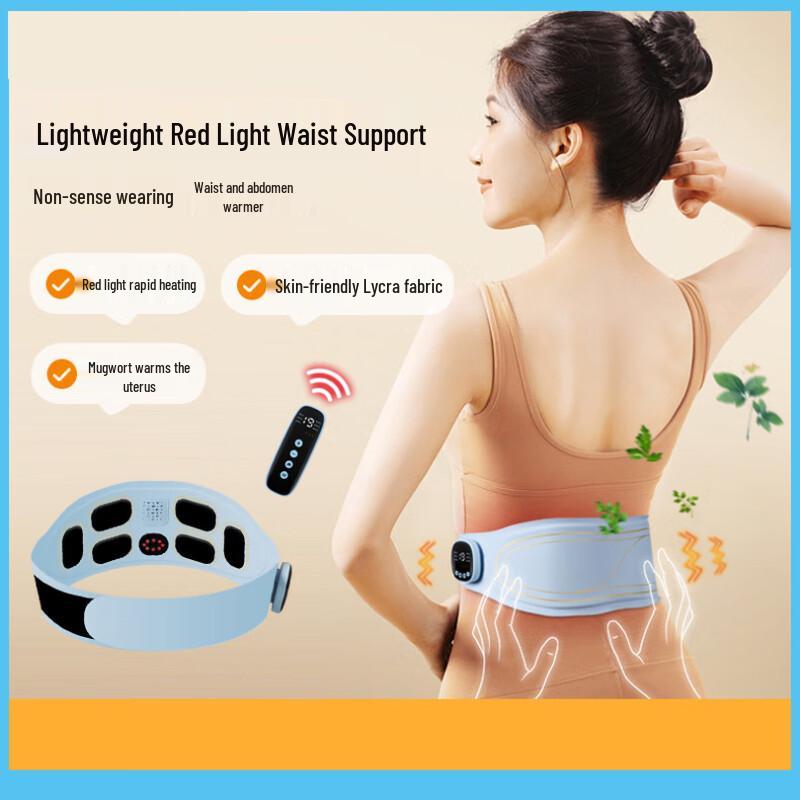 EMS Waist & Abdomen Massage Belt with Red Light Heat