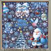 2/4Sheets Christmas Window Clings Decorations Cute Funny Double-Sided Static Stickers,with Blue Frozen Winter Pattern Wallpapers