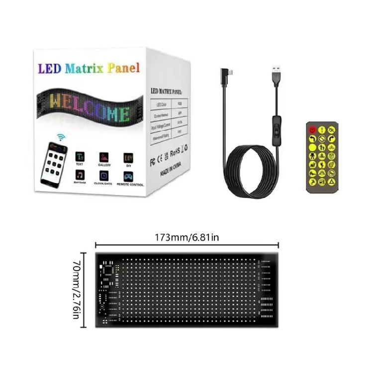USB 5V Scrolling Led Matrixes Panel Waterproof App Programmable Flexible LED Sign