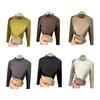 Sexy Mock Neck Thermal Tops for Women Fleece Lined Shirt Long Sleeve Base Layer Casual Winter Fall Thermal Shirts Gifts