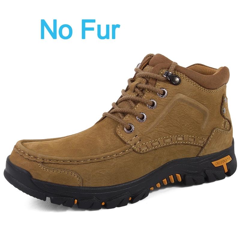 High Quality Male Casual Ankle Boots Genuine Leather Outdoor Hiking Boots 2024 Lace-up Non-slip Sneakers Fashion Luxury Brand