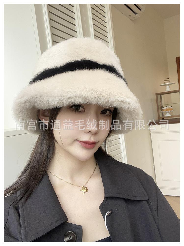 Women S Plush Bucket Hat Warm Windproof Autumn Winter Casual Hat