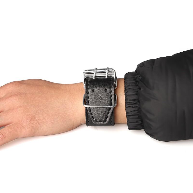 Fashion Casual Wristband Personalized PU Leather Watchband Men Women Trendy Hip-Hop Double-Row Buckle Wristband Watchband Strap