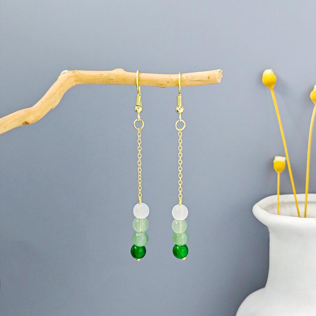 Elegant Beaded Tassel Earrings: Chinese-Style Hanfu Accessories with Flower, Fan, and Bow Design