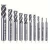 4 Flute Spiral End Mill Set 2-12mm High-Speed Steel CNC Lathe Cutter Bits Straight Shank Precision Drill Kit for Machinists