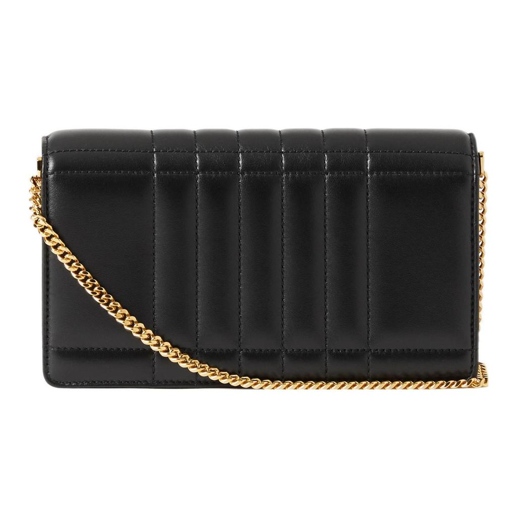 Burberry Lola Bag With Metal Logo Magnetic Closure Chain Quilted Lambskin Leather Shoulder Crossbody Bag Women Bags Black 80661761