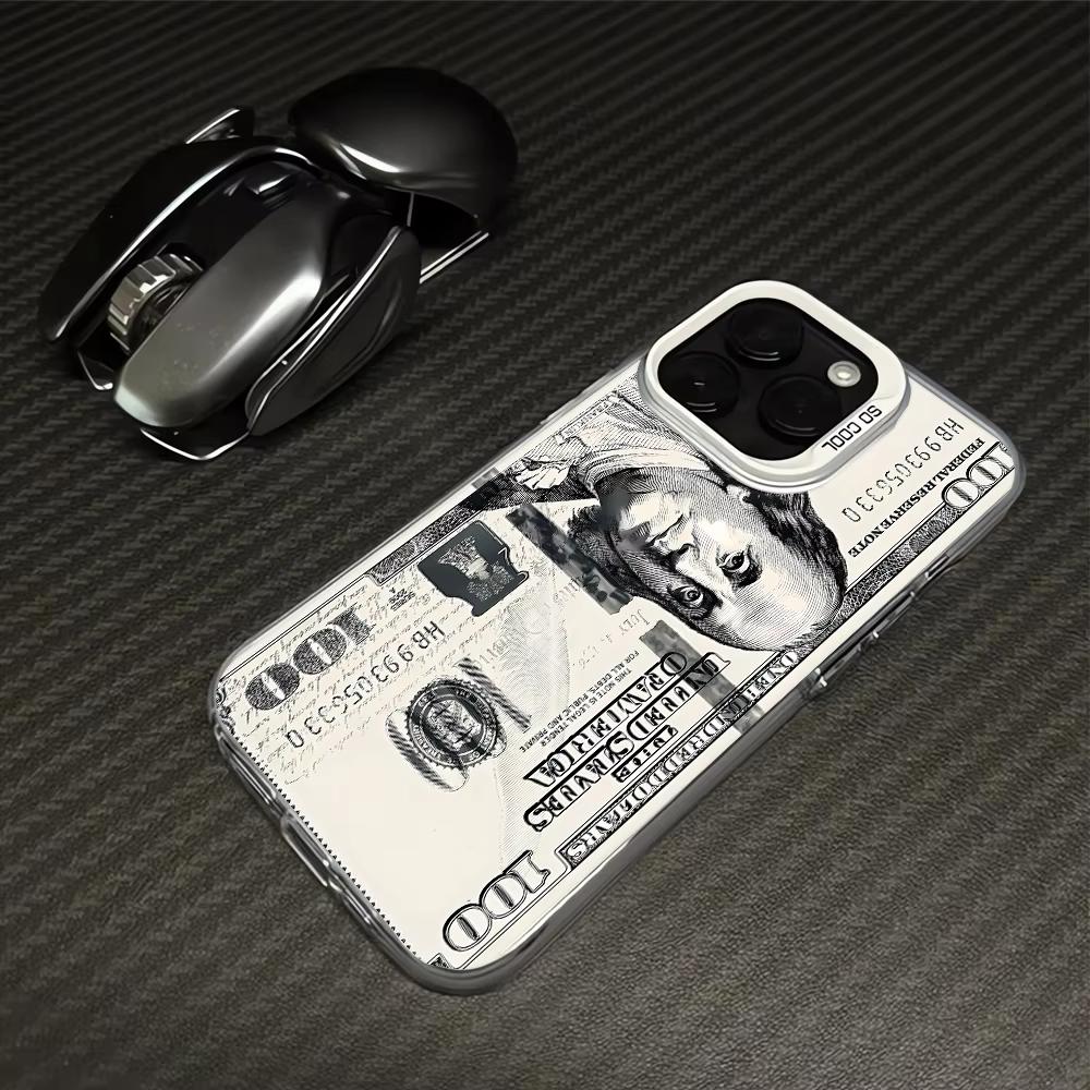 100 Dollar Bill Franklin Money Pattern Design Protective Cover for iPhone 17 16 15 14 13 12 11 16E Series Pro Max Plus