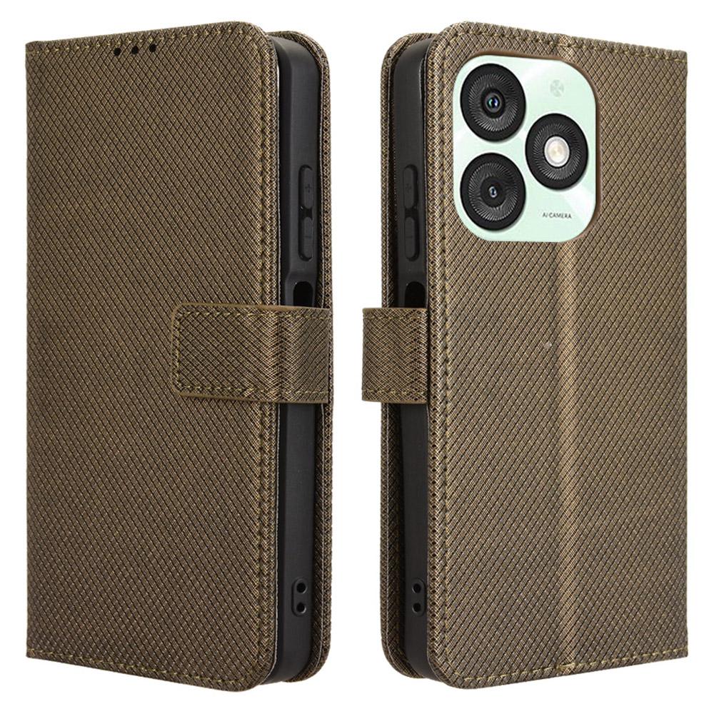 For itel A50 Case Diamond Texture PU Leather Phone Cover