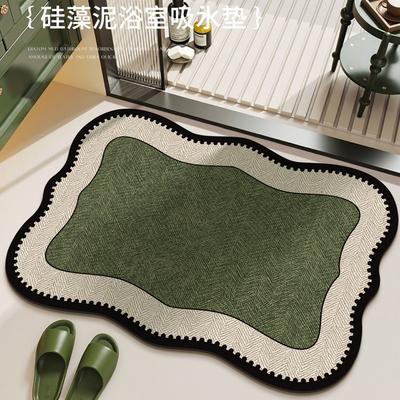 French Diatom Mud Floor Mat Toilet Bathroom Floor Mat Household Toilet Water-Absorbing Quick-Drying Non-Slip Mat