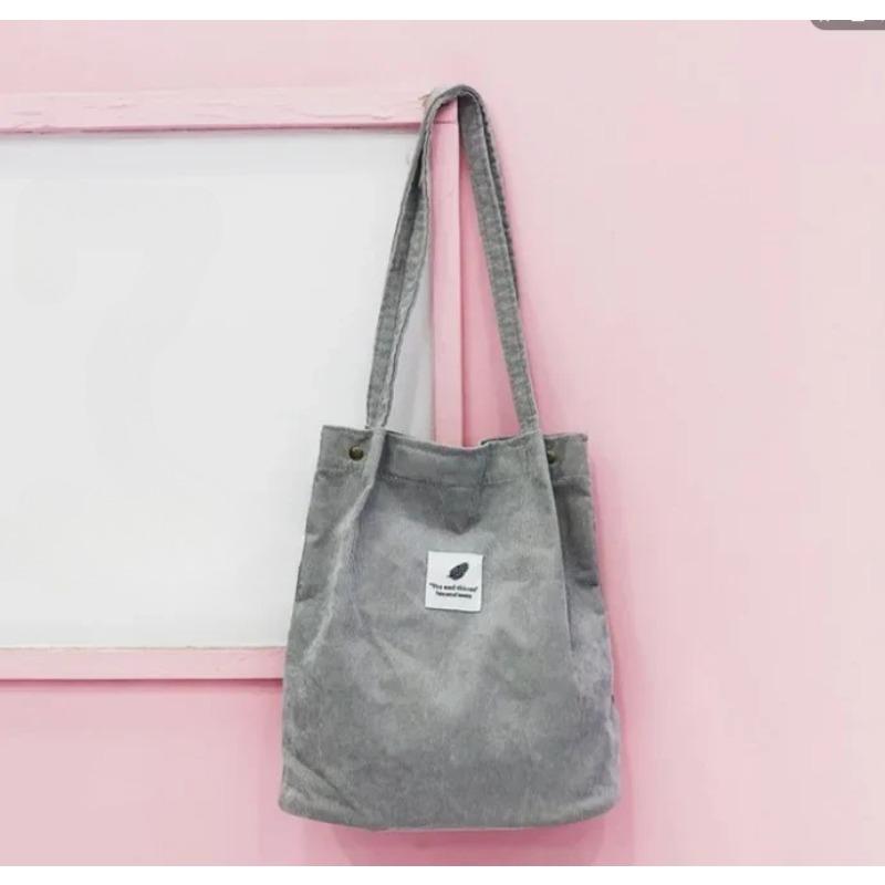 Soft Corduroy Bag Women Shopping Bag Casual Hasp Ladies One Shoulder Tote Bags Fashion Shop Women Handbags