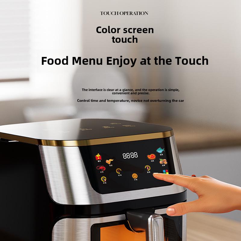 Smart Stainless Steel Air Fryer with Visual Display - Large Capacity, US Standard