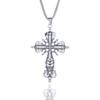 Baroque Cross Pendant Necklace - Dark Retro Street Fashion, Heavy Stainless Steel