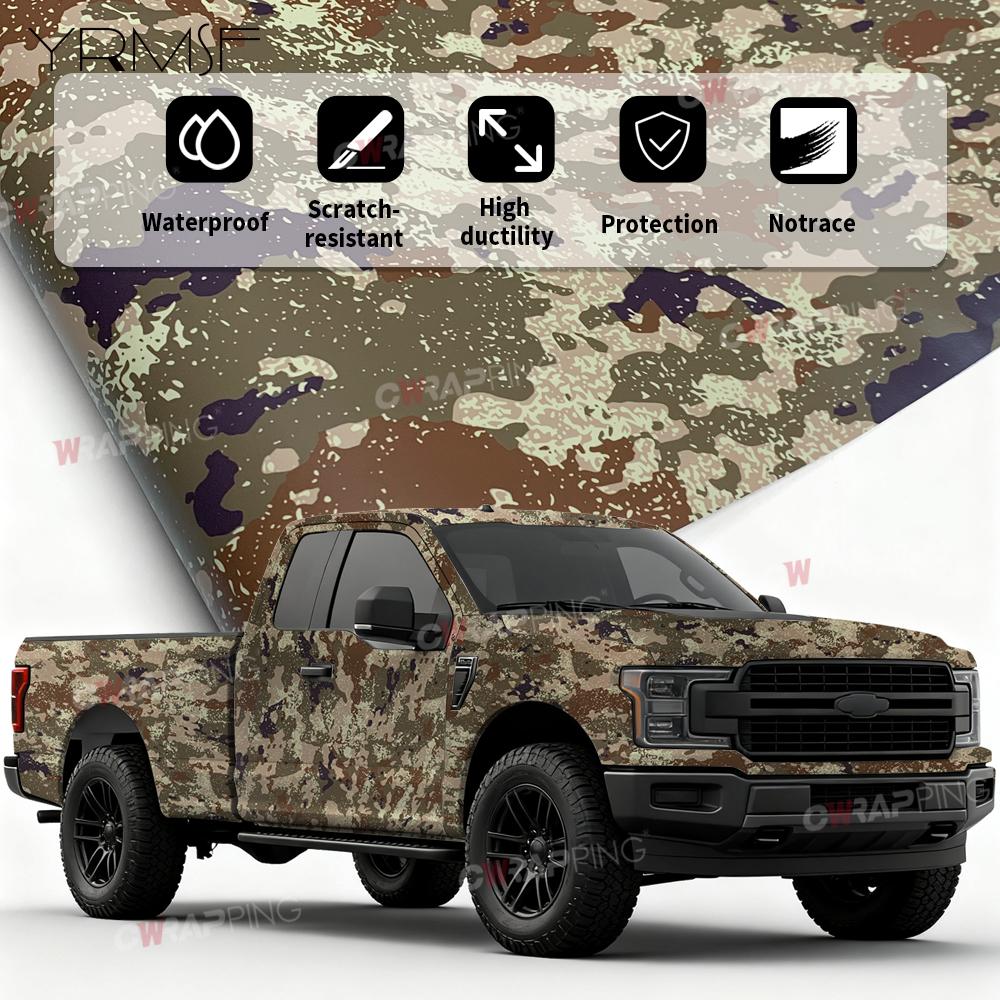 Military Green Exterior Car Vinyl for Motorcycle Desert Camouflage Mosaic Wrap Foil Car Tuning Accessories Auto Camo Motorcycles