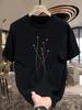 Heren Zomer 100% Katoen Kleurrijk Vliegtuig Bedrukt Casual Los Sport Rond Hals Korte Mouw T-shirt Top
