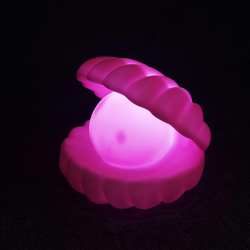 

Светодиодный ночник с жемчугом и атмосферой, ночник с батарейным питанием для спальни, дома, детей, рождественский подарок, декор, игрушечный светильник розовый