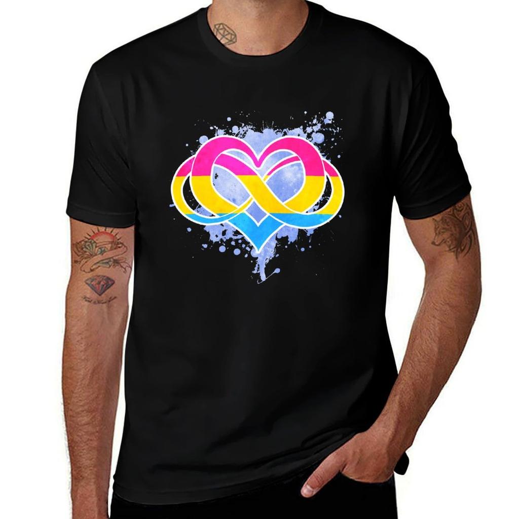 Pan Flag Poly Heart Lgbt Symbol Tshirt Construction Work Tee Shirt