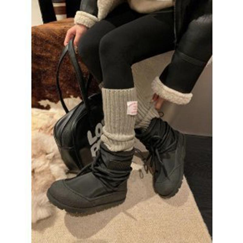 Women Winter Warm Boots Thick Bottom Platform Boots Faux Leather Fur Lined Soft Insole Comfortable Ankle Snow Boots
