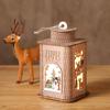 Wooden Christmas House With Lights Painted Christmas Night Lights Candlestick Table Table Setting Windproof Light Props