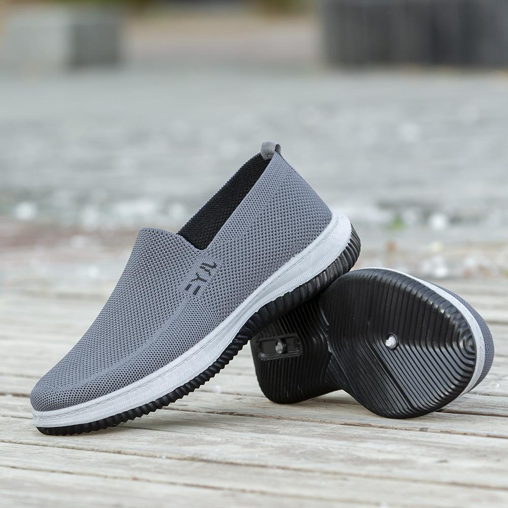 Summer New Men's Mesh Breathable Fly-woven Casual Sports Shoes Men's Mesh Shoes Work Shoes One Pedal Men's Shoes