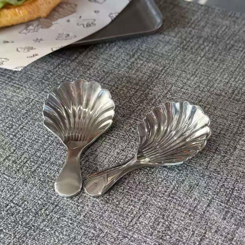 1/2/3Pcs Shell Tea Spoon Stainless Steel Stirring Sundae Coffee Tea Spoons Dessert Stirring Coffee Supplies Mini Small Coffee