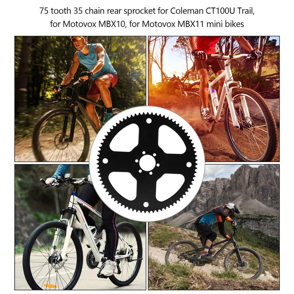 75 Tooth Bike Chain Sprocket Steel 35 Chain Rear Wheel for Bicycle Repair Maintenance