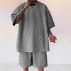 2025 Trendy Men's Checkered Spring/Summer Casual Loose Two-Piece Set