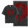 G Acid Washed Black Streetwear  Cotton  Space Printed Unisexs Tshirt   Big Size Cool Vintage Oneck Unisexs Tee Tshirt