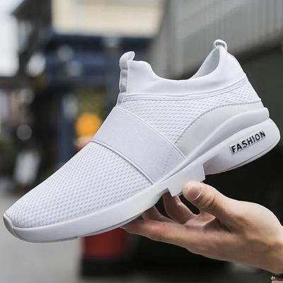 2024 Herren Freizeitschuhe Sneaker Mode Slipper Bequemes Mesh Herrenschuhe Schuhe Leichtgewichtige Laufschuhe Weiß Größe 46