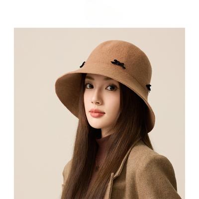 Chapeau en laine de qualité supérieure Chapeau de pêcheur en feutre coréen Déesse Luxe léger Haut de gamme Chapeau cloche en laine