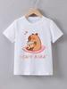 Girls Cute Capybara Milk Tea Graphic TShirt Soft Casual Summer Short Sleeve Crew Neck for Youngsters Girls Casual Wear Cartoon