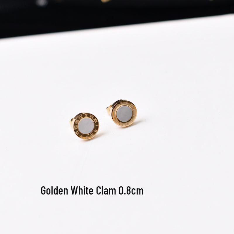 Unisex Roségold & Schwarze Titanstahl Ohrstecker