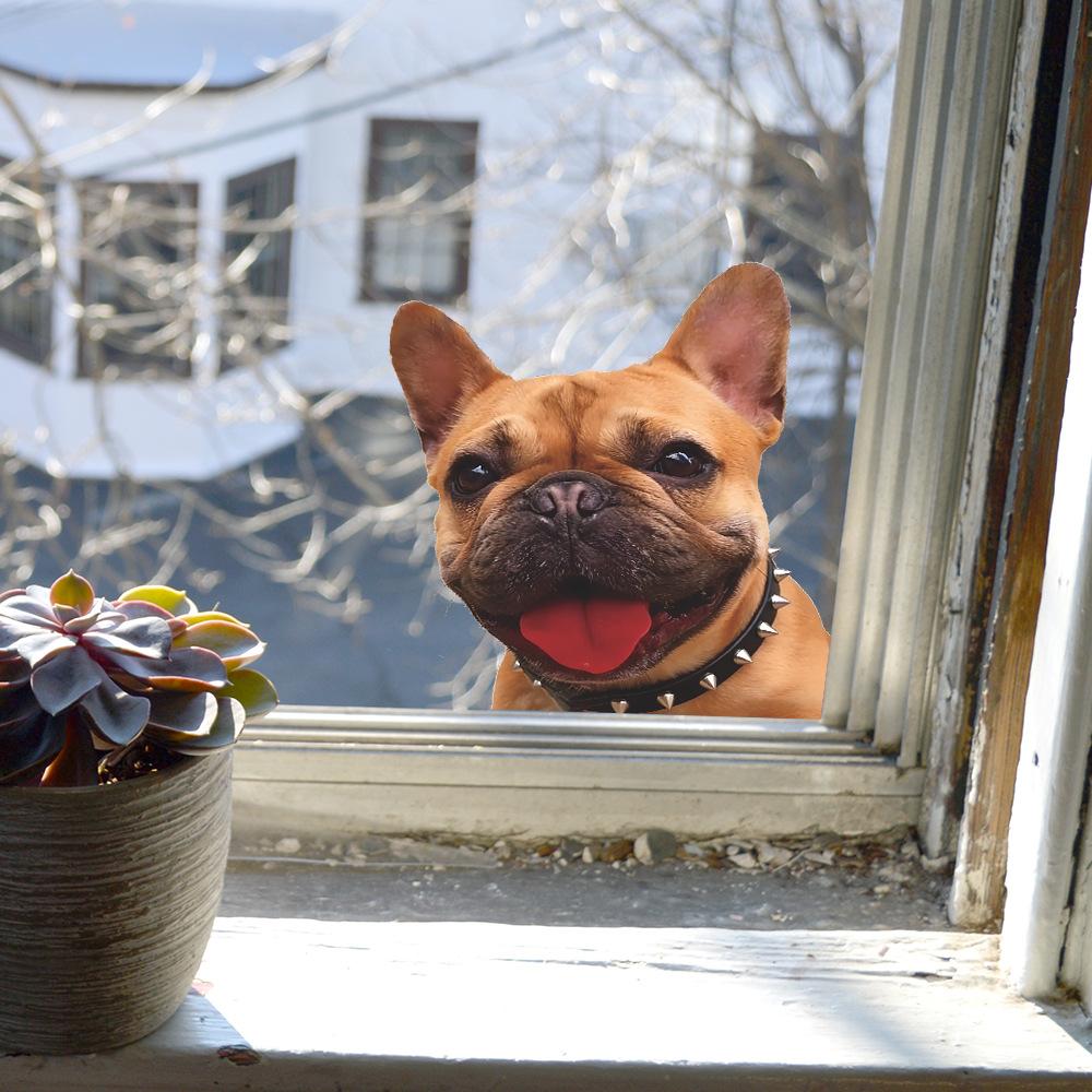 Cute French Bulldog Wall Sticker Waterproof Home Wall Decor Pet Decal Self Adhesive Removable