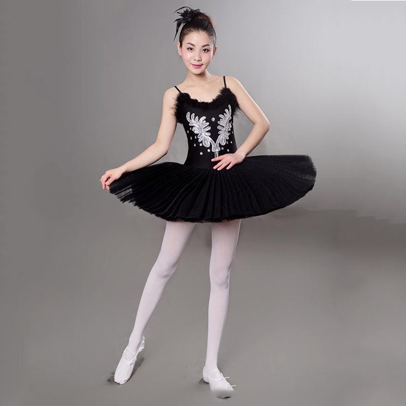 

Балетная юбка для взрослых на подтяжках, танцевальная юбка из марли, пачка, костюм маленького лебедя S чёрный