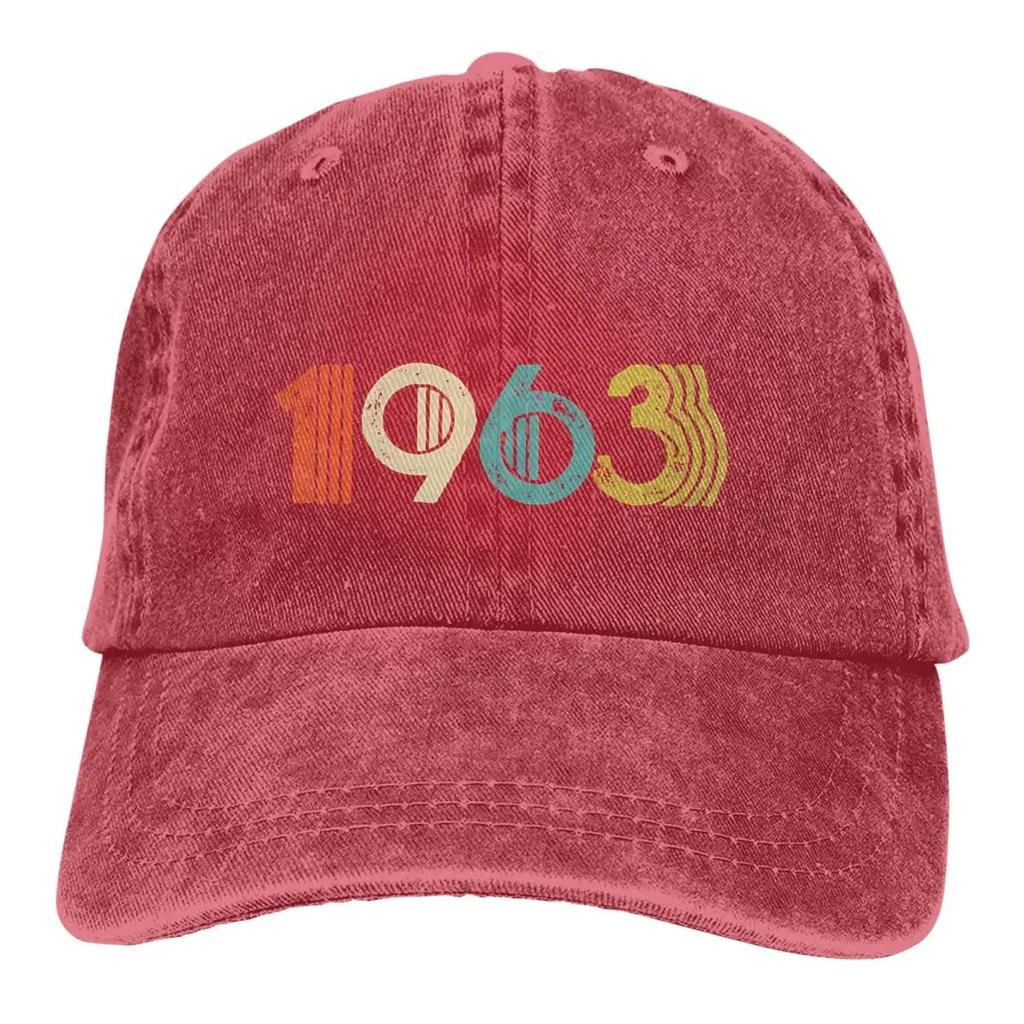 1963 Multicolor Hat Peaked Men Women's Cowboy Cap Vintage 55th Birthday Baseball Caps Personalized Visor Protect Hats
