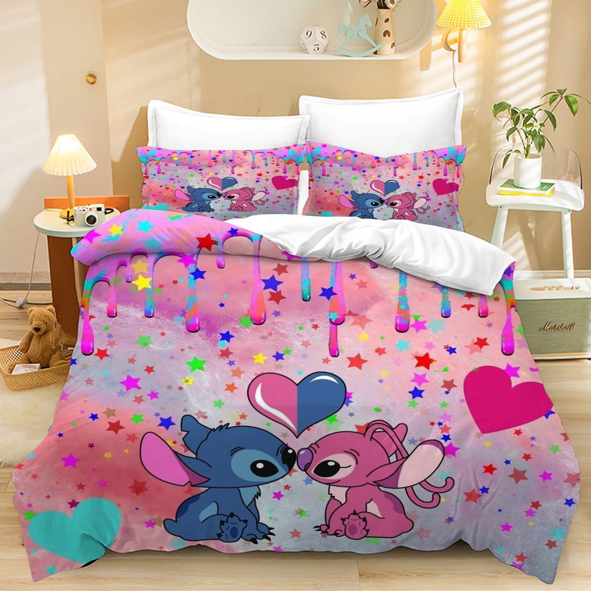 

Домашний текстиль Кровать Три предмета Розовый Мультяшный Цифровая печать Одеяло Наволочка Кровать 90 * 200