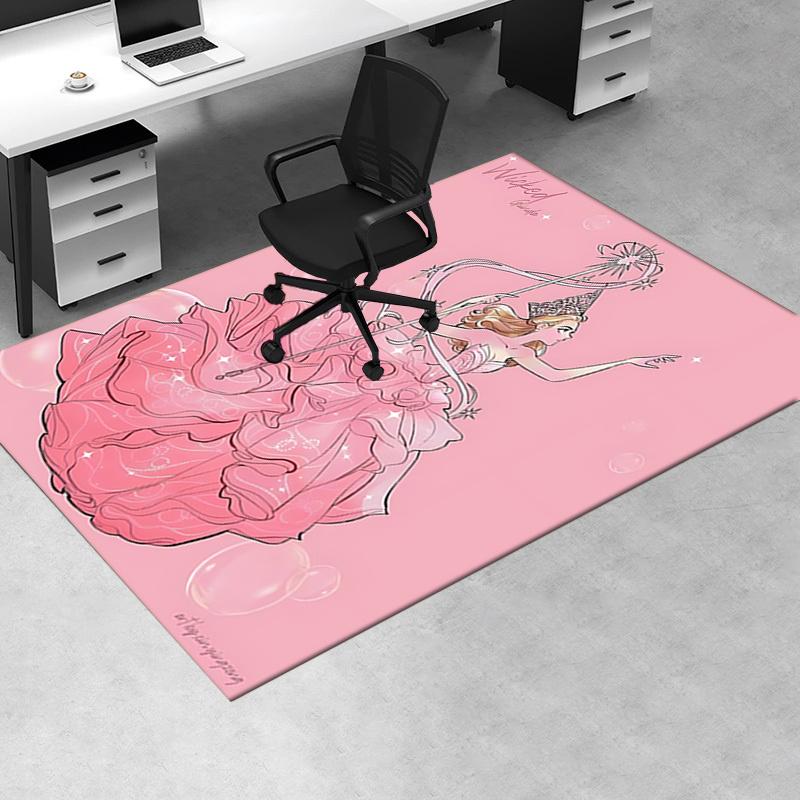 Fairy Tale, Magic Wand Pattern Polyester Office Carpet Chair Mats, Home Decor Dormitory Floor Protec