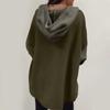 Women's Oversized Casual Long-Sleeve Button-Up Hoodie Knit Patchwork Hoodie With Pockets
