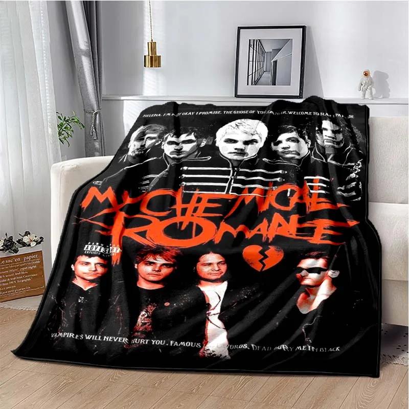 USA My Chemical Romance Band Blanket Printed Flannel Blanket Soft Warm Plush Throw Blanket for Bed Bedroom Sofa Picnic Fan Gift