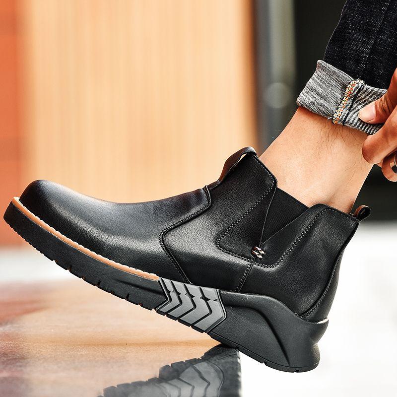 2022 Spring and Autumn New Martin Boots Men's Thick Sole Casual Leather Shoes