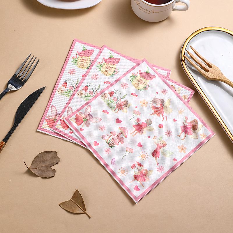 Flower Fairy Printed Tissue Party Decorations - Disposable Supplies