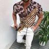 Printed Men's Shirt Casual Beach Open Cardigan Summer Men's Top Fashion for Europe America