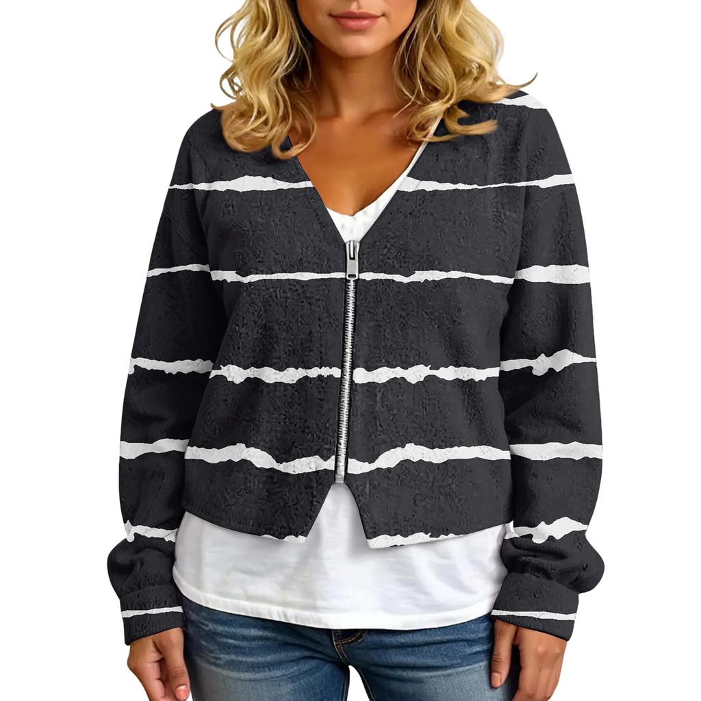 Womens Zip Up Sweaters Sweatshirts Long Sleeve Oversized Jackets Soft Casual Loose Tunic Tops