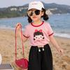 LUSON Girls' Cartoon Print Short Sleeve T-Shirt