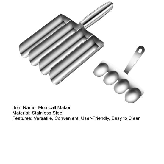 Meatball Maker Tool Stainless Steel Manual Non Stick Meatball Maker Time-Saving Portable Meatball