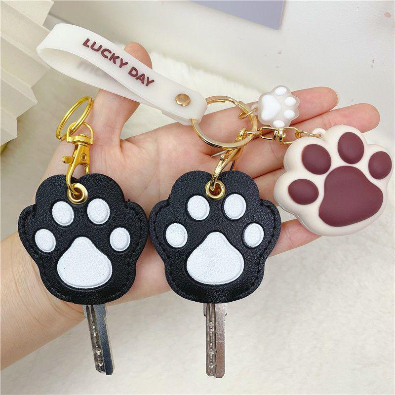 Personalized Cat Paw Keychain: Cute Women's Access Card Holder & Key Cover for Home and Vehicle