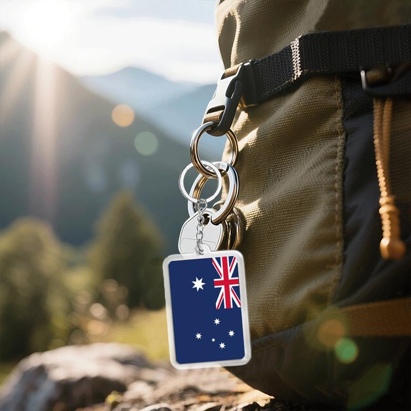 1PC Acrylic Fashion Key Holders Charm Keyring Gifts Car Decor Flag Key Chain Flag Key Chains Flags Bag Pendants